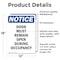 Signmission Door Must Remain Open During Occupancy, 12 in W x Rectangle, Vinyl Decal OS-2PACK-NS-D-1218-V-11506 - alternate 6